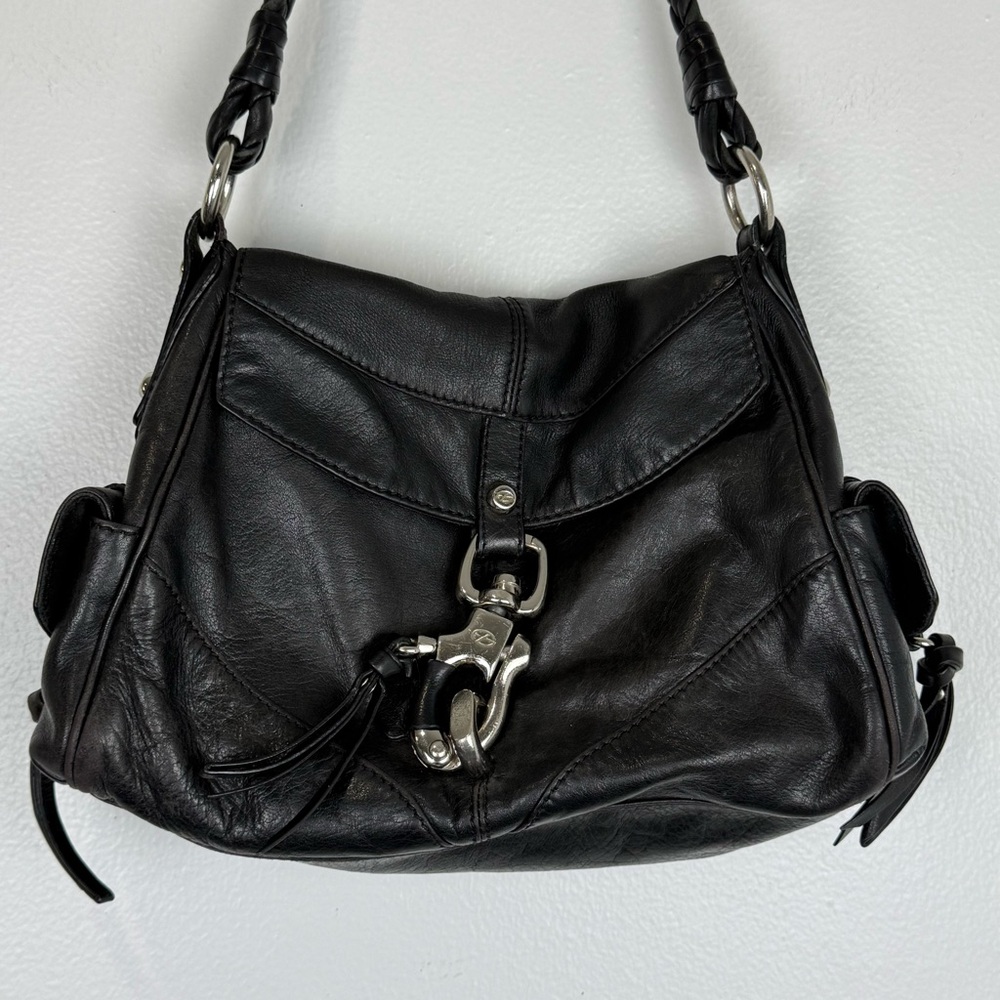 Francesco Biasia Black Leather Shoulder Bag